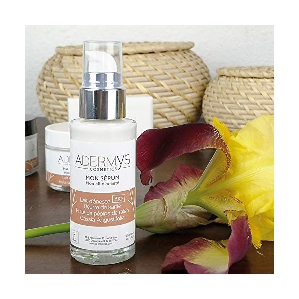 S&B Provence - Adermys® Cosmetics - Mon Sérum - Mon Allié Beauté - Sérum au Lait dÂnesse Bio et Acide Hyaluronique Végétal -