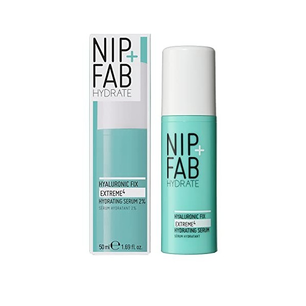 Nip + Fab Hyaluronic Fix Extreme4 2% Serum | 50 ml | Sérum Pour Le Visage | Pour Un Teint Équilibré & Une Peau Hydratée | Ant