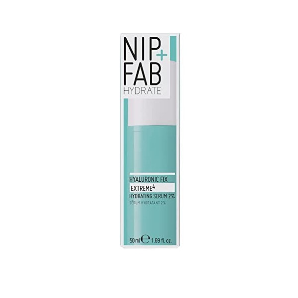 Nip + Fab Hyaluronic Fix Extreme4 2% Serum | 50 ml | Sérum Pour Le Visage | Pour Un Teint Équilibré & Une Peau Hydratée | Ant