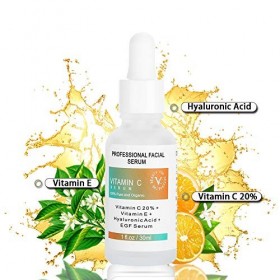 30Ml SéRum Visage Avec Vitamine C Et Acide Hyaluronique Blanchiment RéTréCissement Des Pores Anti-Rides Raffermissement De La