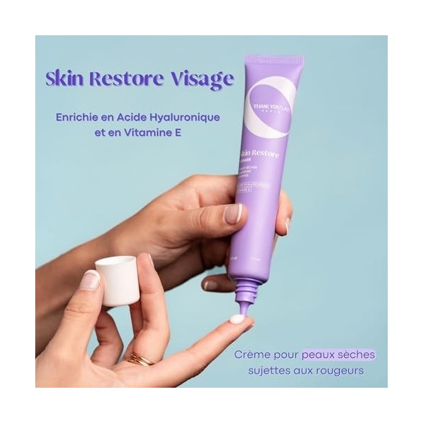 Thank You Lab - Skin Restore Visage - Réduit Les Rougueurs & Unifie La Peau - Acide Lactique + Acide Hyaluronique + Vitamine 