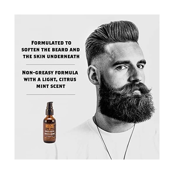 Reuzel Clean And Fresh Beard Serum - Light, Citrus Mint Scent - Formulated For Your Beard And Skin - WonT Clog Pores - Natur