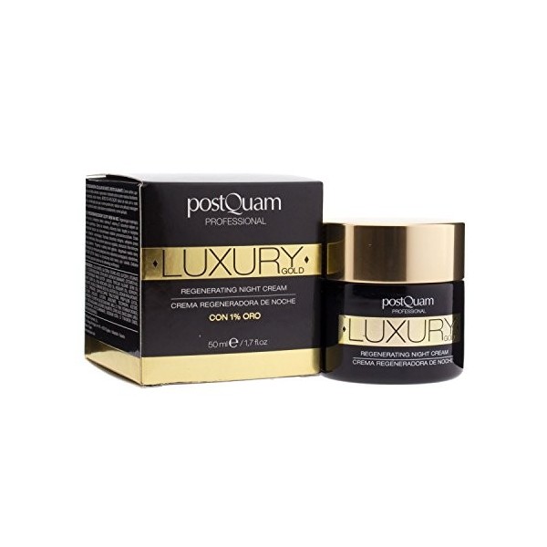 Postquam - Crème de nuit Luxury Gold | Crème Hydratante à lAcide Hyaluronique et à lOr Colloïdal - 50 ml