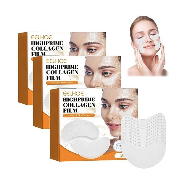 EELHOE Highprime Collagen Film, Film Soluble Au Collagène Highprime Korea Pour Les Effets Anti-âge, Lisse Les Ridules Et Les 