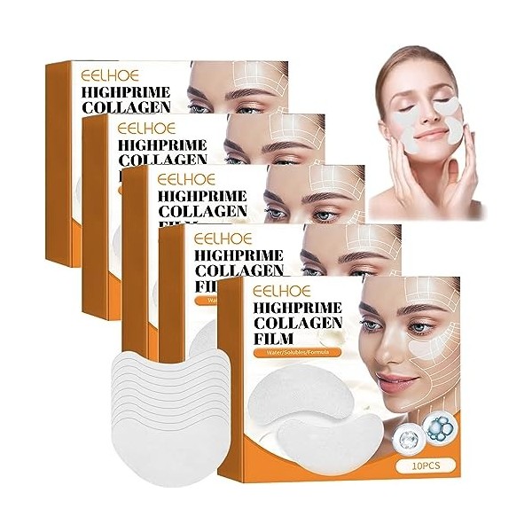 EELHOE Highprime Collagen Film, Film Soluble Au Collagène Highprime Korea Pour Les Effets Anti-âge, Lisse Les Ridules Et Les 