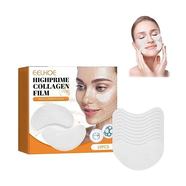 EELHOE Highprime Collagen Film, Film Soluble Au Collagène Highprime Korea Pour Les Effets Anti-âge, Lisse Les Ridules Et Les 