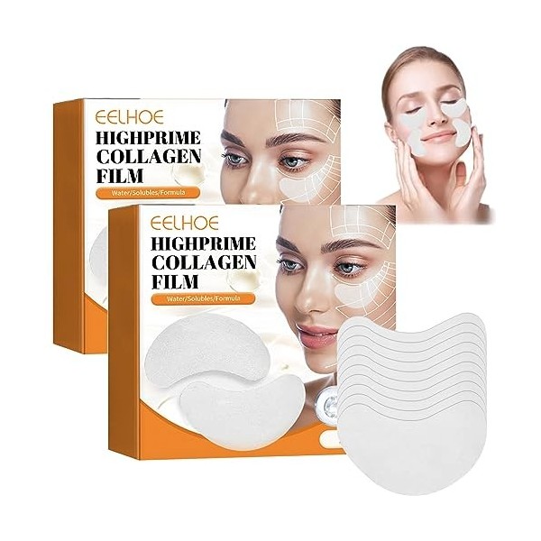 EELHOE Highprime Collagen Film, Film Soluble Au Collagène Highprime Korea Pour Les Effets Anti-âge, Lisse Les Ridules Et Les 