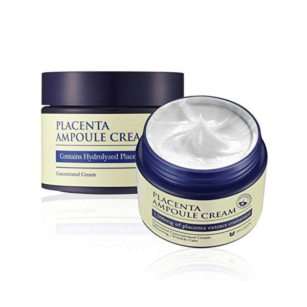 [Mizon] Crème Placentaire 50 ml Korean Skincare - Placenta hautement concentré sans parabènes - Renouvellement, Revitalisat