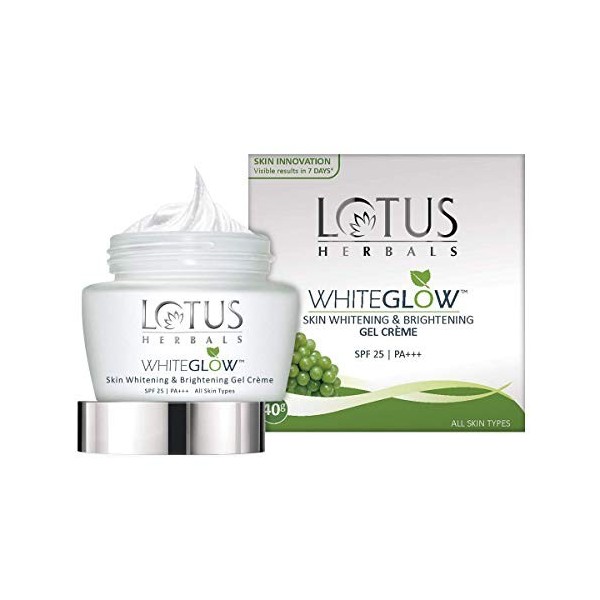 Lotus Herbals WhiteGlow Crème éclaircissante et blanchissante pour la peau | SPF-25 | 60 g