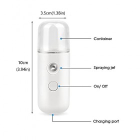 2 Pièces Nano Pulvérisateur, Mini Pulvérisateur de Visage Portable Pulvérisateur à Brume à Main USB Chargement Machine dAtom