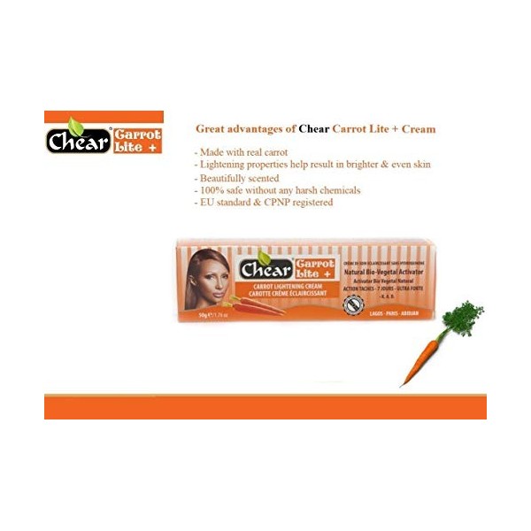 Carrot Lite+ Crème visage éclaircissante 50 g avec extraits de carotte