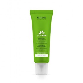 Laboratorios Babé - Stop AKN Crema Facial Hidratante Reparadora 50 ml, Previene la Nueva Formación de Acné, con Manteca de Mu