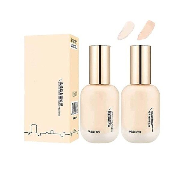 Fond de teint hydratant imperméable et léger longue durée, ADMD Light Fog Makeup Tenant liquide, crème de fond de teint anti-