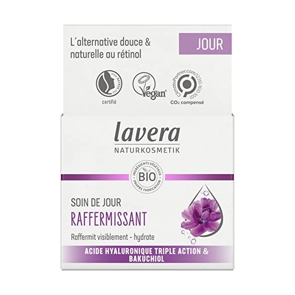 lavera Soin De Jour Raffermissant - anti-âge - Cosmétiques naturels - Ingrédients végétaux bio - Le bakuchiol & L’acide hyalu