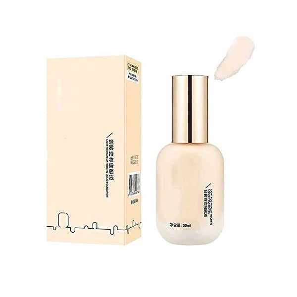 Fond de teint hydratant imperméable et léger longue durée, ADMD Light Fog Makeup Tenant liquide, crème de fond de teint anti-