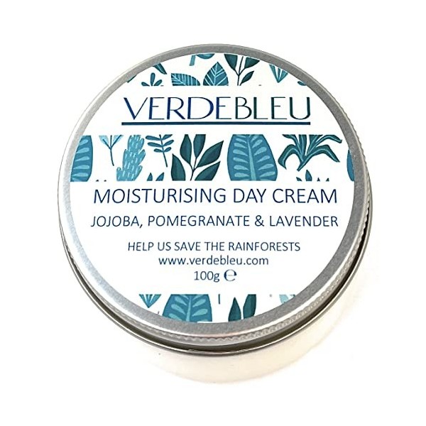 99% Naturel CRÈME RICHE JOUR - GRENADE & LAVANDE - 100 g par VERDEBLEU Pour Peaux Sensibles. pH 5,5. On donne 5% de Bénéfices