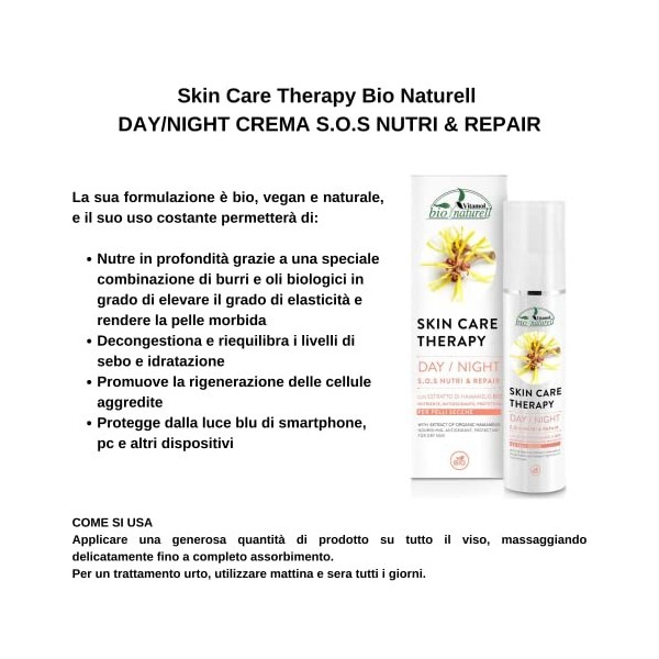 vitamol Bio Naturell Day/Night Crème Nutritive 50 ml pour peaux sèches