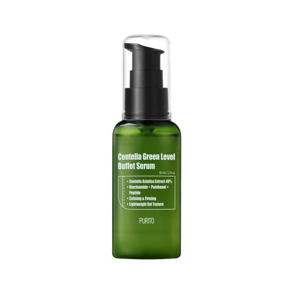 PURITO Centella Vert Niveau Buffect Sérum 60 ml2 fl oz, sérum pour le visage, Centella Asiatica, SÉRUM visage de récupération