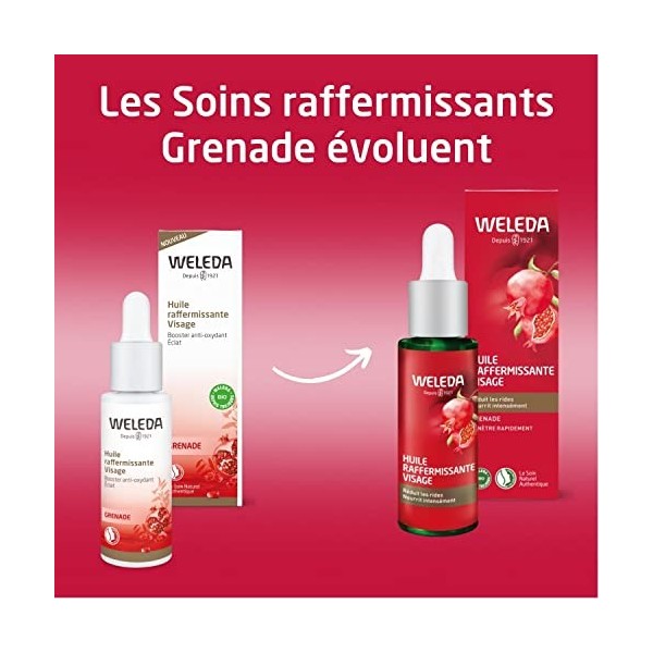 Weleda - Huile Raffermissante Visage à la Grenade Bio - Booster Antioxydant - Flacon Pipette 30 ml