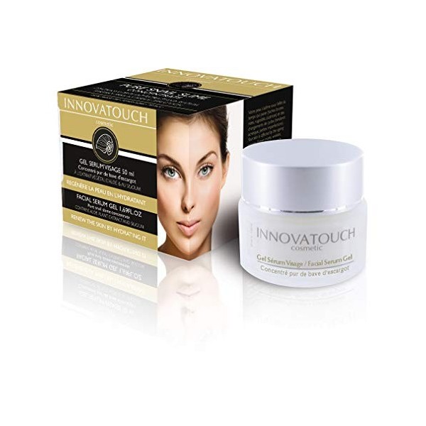 Innovatouch Cosmetic Escargot Gel Sérum Visage 50ml - Concentré Pur de Bave dEscargot, Silicium et Aloé - Anti-Rides, Régéné