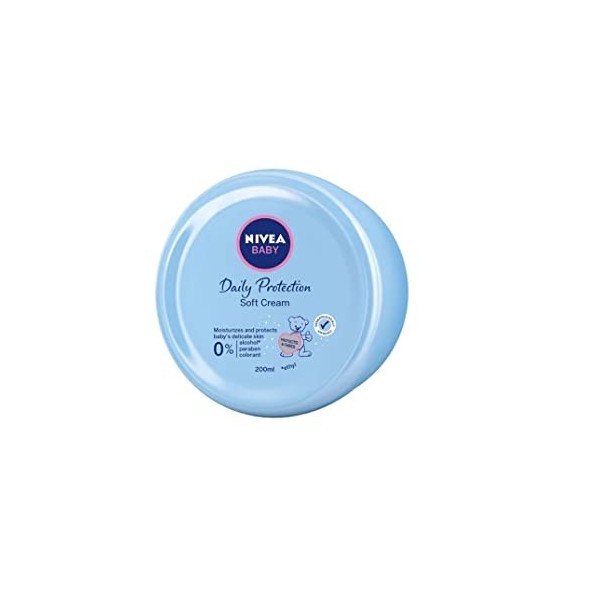 Nivea Crème douce pour bébé 200 ml paquet de 3 Protection quotidienne 0 % alcool, parabens et colorant