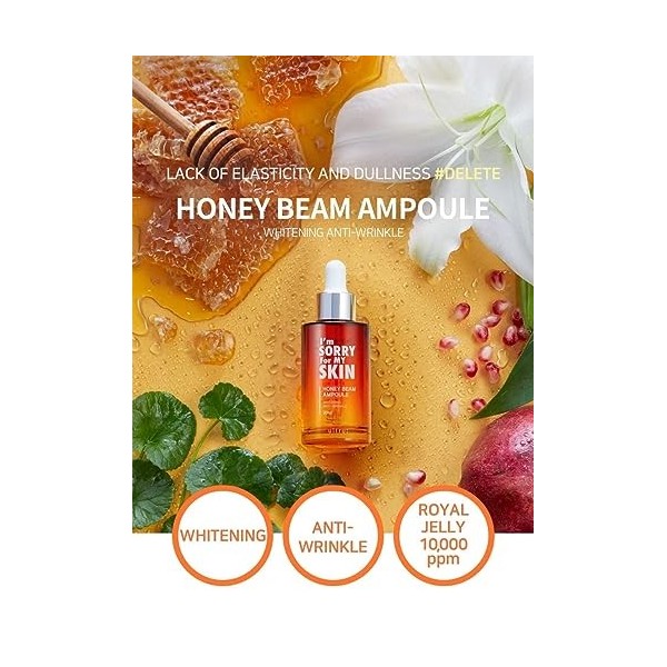 Im Sorry For My Skin Honey Beam Ampoule 30ml | Sérum anti-rides éclaircissant hydratant en Ampoule qui élimine les problèmes