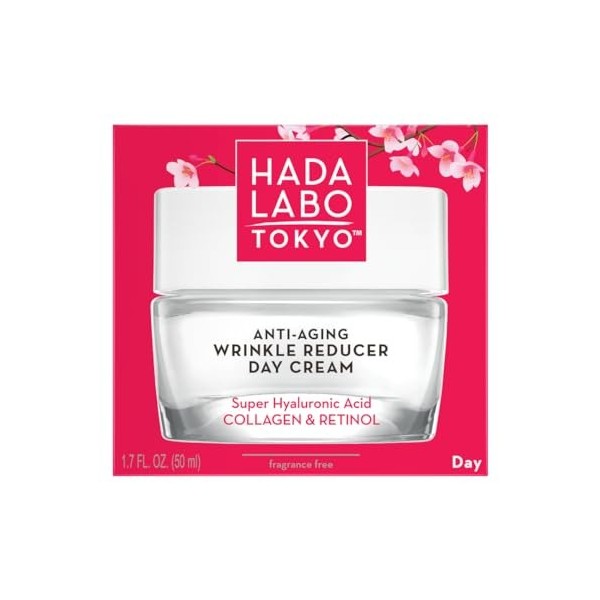 Hada Labo Tokyo Skincare Anti Aging Cream Women 50 ml - Crème de Jour Anti Rides au Collagène et Rétinol pour Soins du Visage