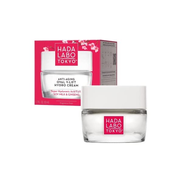 Hada Labo Tokyo Red Oval V-Lift Crème Anti-Rides jour et nuit 50 ml - Creme Hydratante Visage - Creme Anti Ride - Creme de Vi