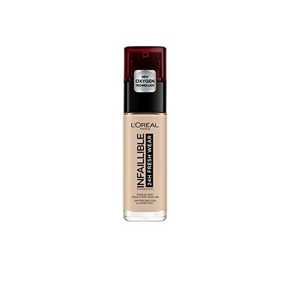 LOréal Paris - Fond de Teint Fluide Infaillible 24h Fresh Wear - Tous Types de Peaux - Teinte : Beige Rosé 145 - 30 ml