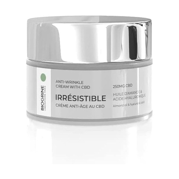 BIOGRINE - Crème Anti-Age IRRESISTIBLE Huile Graines De Chanvre 250mg - Naturelle Et Ultra Puissante -Antirides - Soin Pour L