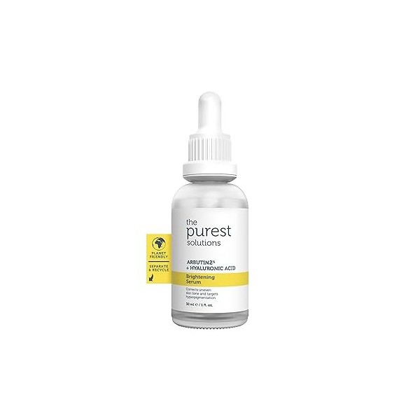 The Purest Solutions Brightening Serum Arbutin 2% + Hyaluronic Acid - Eliminate Skin Tone Inequalities & Support Vibrant Br