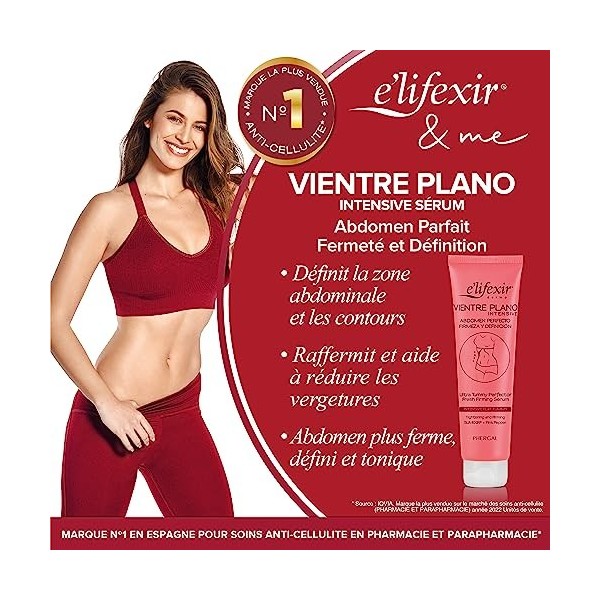 Elifexir | Sérum Vientre Plano Intensive | Définit le volume, draine et tonifie le ventre | Crème raffermissante | Formulé av