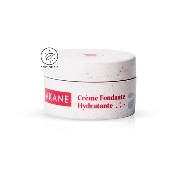 AKANE - Crème pour le Visage - Crème Fondante Hydratante enrichie en acide hyaluronique - Crème certifiée bio - 50ml Nouveau