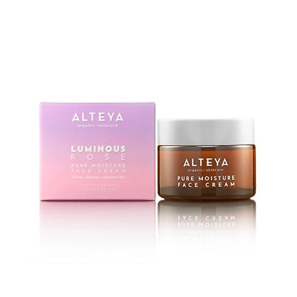 Alteya Organics Rose lumineuse Pure Moisture Crème visage 50ml - Soins de la peau naturels purs certifiés biologiques NaTrue
