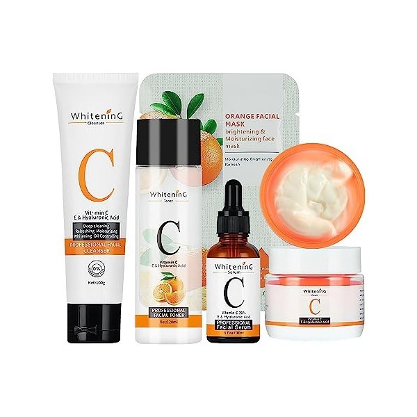 Sérums à la vitamine C pour le visage - 5 pièces/sérums à la vitamine C pour les taches brunes du visage,Vitamine C Produits 