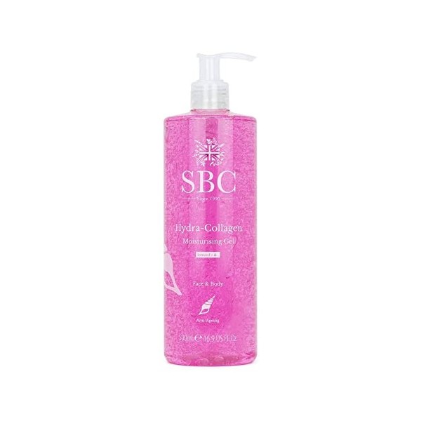 SBC Skincare - Gel hydratant pour le visage et le corps au collagène marin - 500 ml - Aide à dissimuler les ridules et à hydr