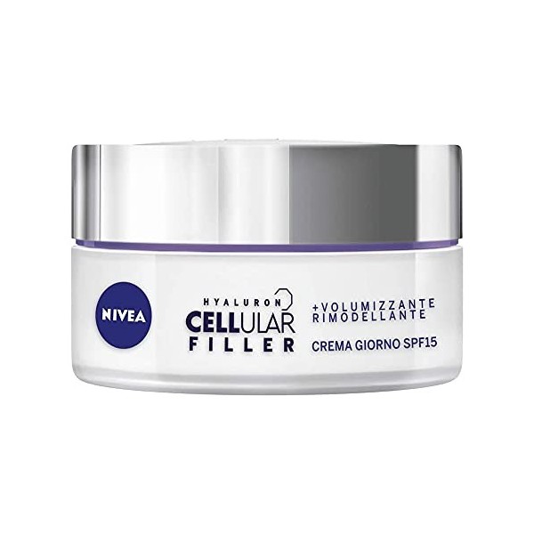NIVEA Hyaluron Cellular Filler Soin de jour +Volumes & Contours FPS15 1x50ml , crème anti-âge enrichie en Acide Hyaluronique