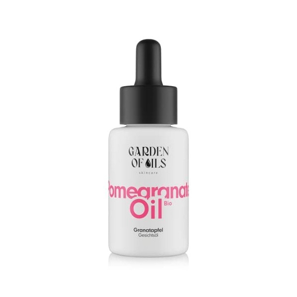 Garden of Oils® Huile pour le visage de grenade bio - Revitalisante et raffermissante - Pour le visage - Fabriqué en Allemagn