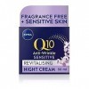 NIVEA Q10 Crème de nuit revitalisante anti-rides pour peaux sensibles 50 ml , crème visage anti-rides avec Q10 identique à l