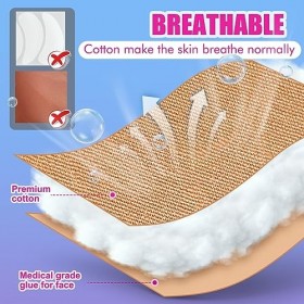 Patch de rides sur le front - Akissos 160 pièces faites par vous-même anti-âge coton triangle soulèvement du visage avec le v