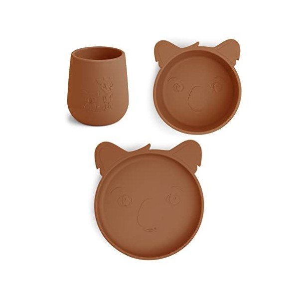 Nuuroo - Judi Silicone Dinner Set 3-Pack Koala - Caramel Café