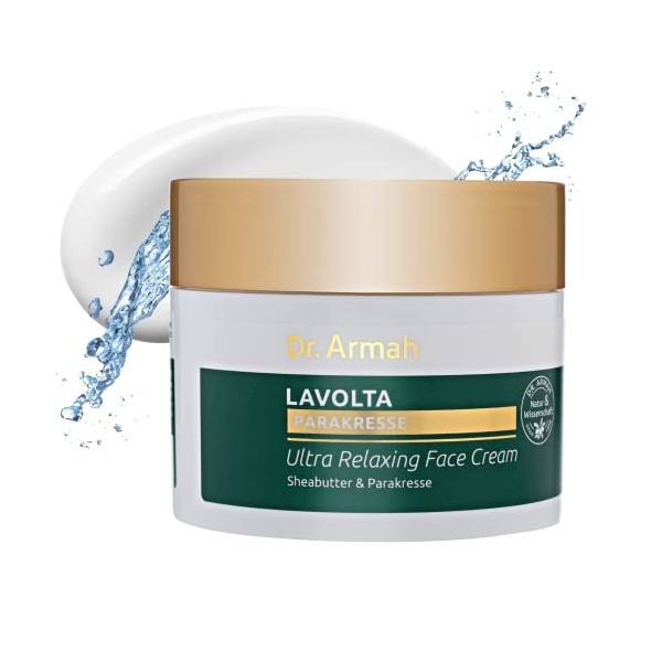 LAVOLTA Crème lissante naturelle pour le visage au spilanthol 100ml - soin anti-âge raffermissant au beurre de karité, acide 