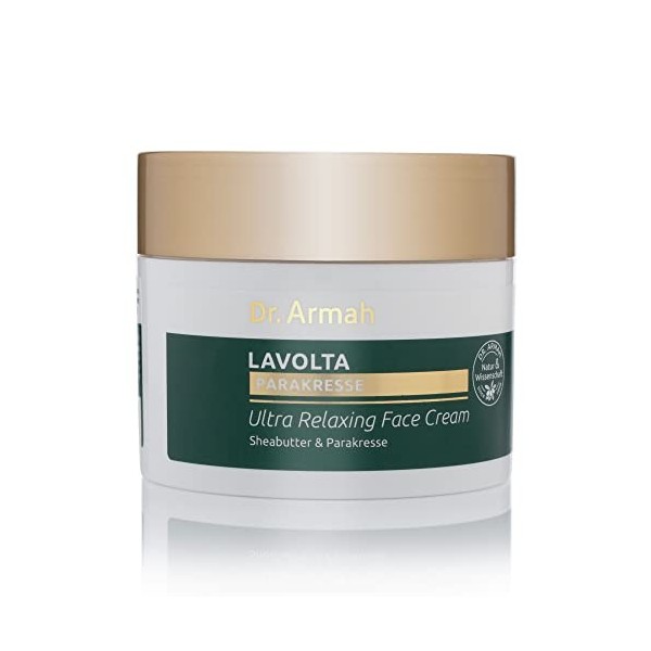 LAVOLTA Crème lissante naturelle pour le visage au spilanthol 100ml - soin anti-âge raffermissant au beurre de karité, acide 