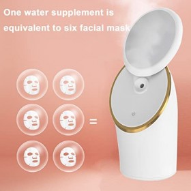 TaFoyu Facial Steamer, Nano Ionic Facial Steamer, avec miroir de maquillage Dispositif de nettoyage des pores, Beauty Spa Soi