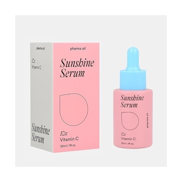Pharma Oil Sunshine Sérum à la vitamine C pour le visage avec panthénol, acide hyaluronique et vitamine B I Nettoyant visage 