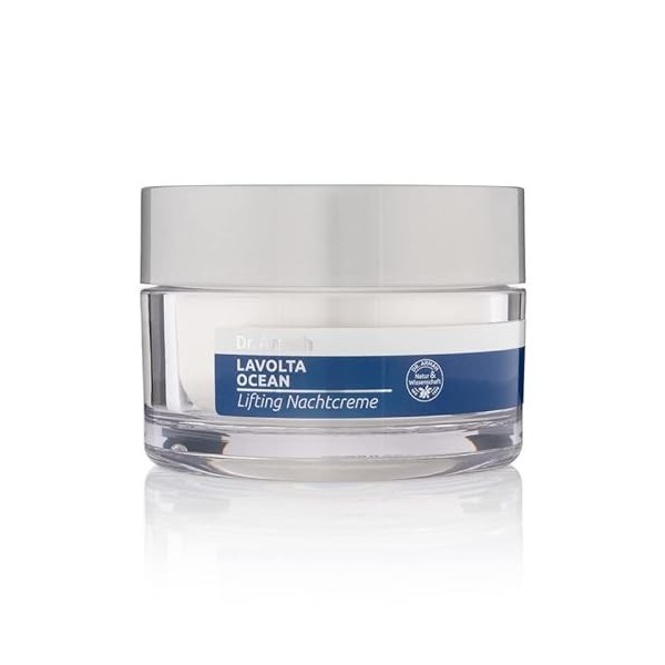 LAVOLTA Crème de nuit anti-rides naturelle raffermissante pour le visage avec algue wakamé, acide hyaluronique, beurre de kar