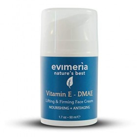 Evimeria Vitamine E + DMAE crème forte anti-rides et anti-âge avec effet choc pour le visage et le cou 50 ml. Fabriqué en Ita