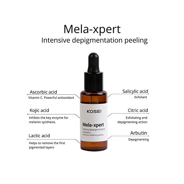 Kosei - Mela-Xpert Whitening Concentrate - Sérum Anti-tâches - 30 ml - Corrige les Tâches Foncées - Unifie le Ton - Sans Alco