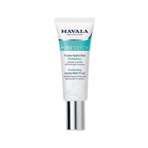 Mavala - Fluide Hydra-Mat Perfecteur Pore Détox - Soin Hydratant, Matifiant, Purifiant - Avec Épilobe Alpin - Sans Parfum - P