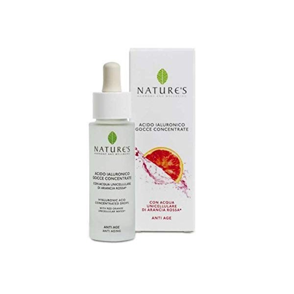 BIOS Line Natures Acide Hyaluronique gouttes concentrées avec eau unicellulare de Orange Rouge Bio-30ml